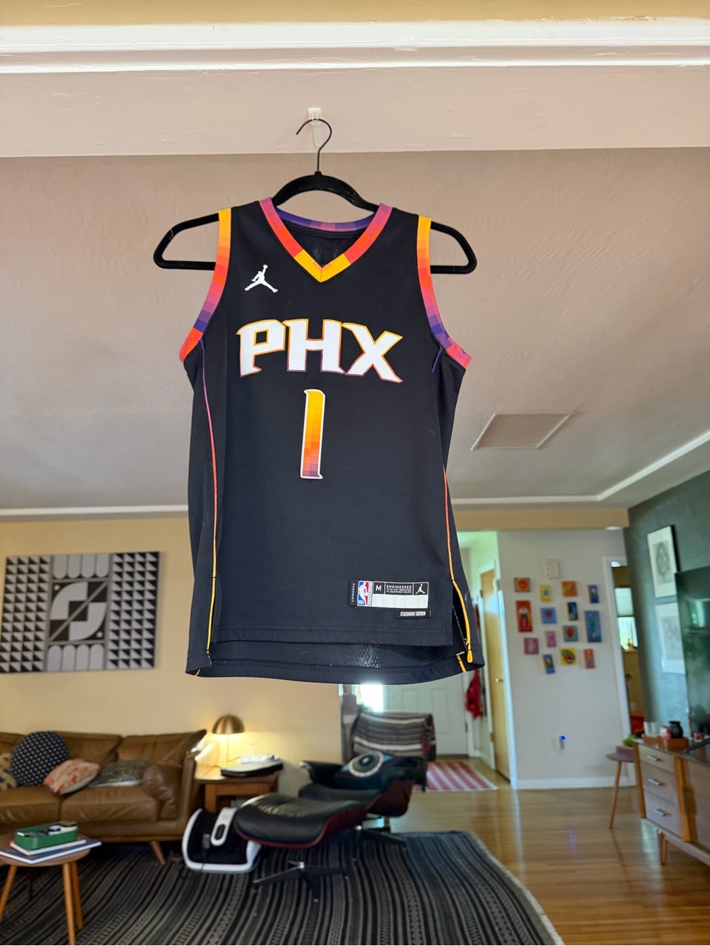 Jordan Phoenix SUNS Booker Black Basketball Jersey - Black with Sunset Accents